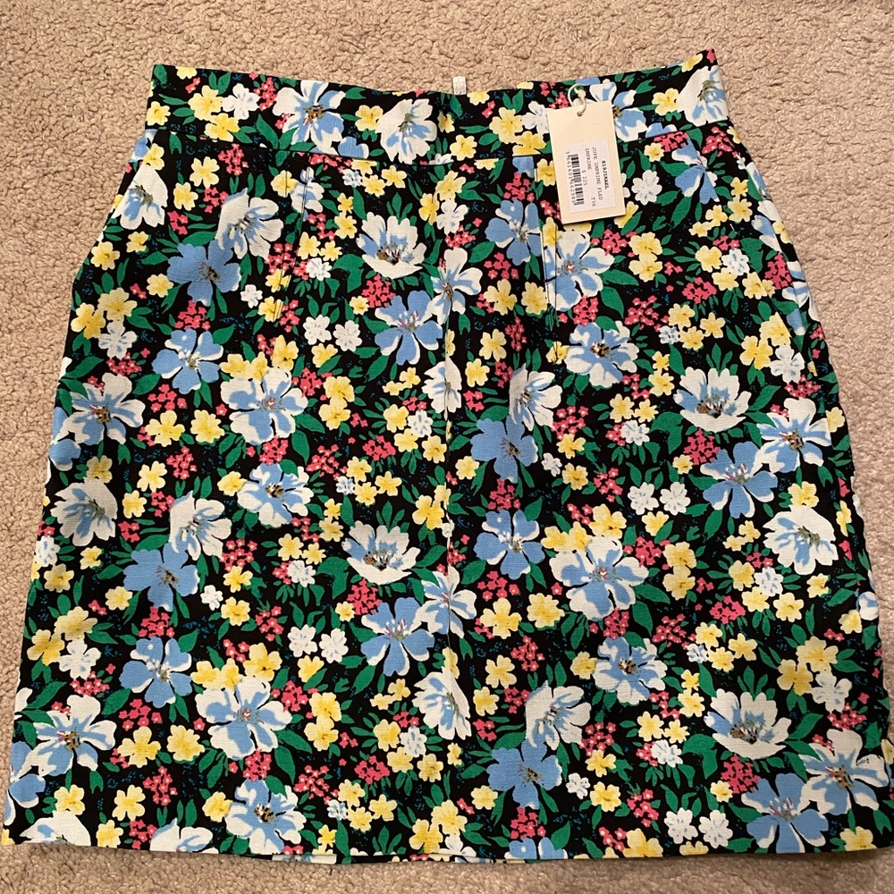 Maje Green Floral-print Crepe Mini Skirt